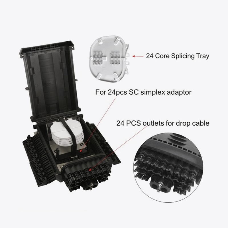 T6-088-D 96 CORE CORE CORE OPTIC SPLICE CLOSION / 24 CORE FTTH BOX